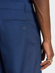 adidas Originals Blue 3 Stripes Pleated Joggers - Image 5 of 6