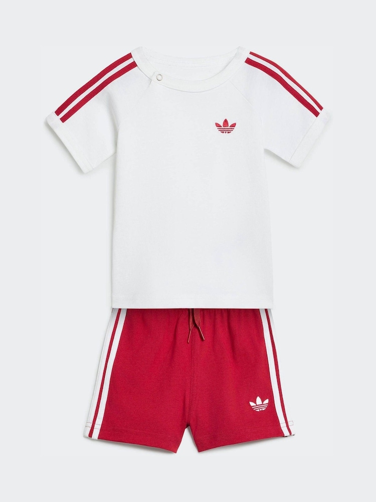 Branco - Conjunto adidas originals 3 STRIPE STS Top e Short - Imagem 1 de 7