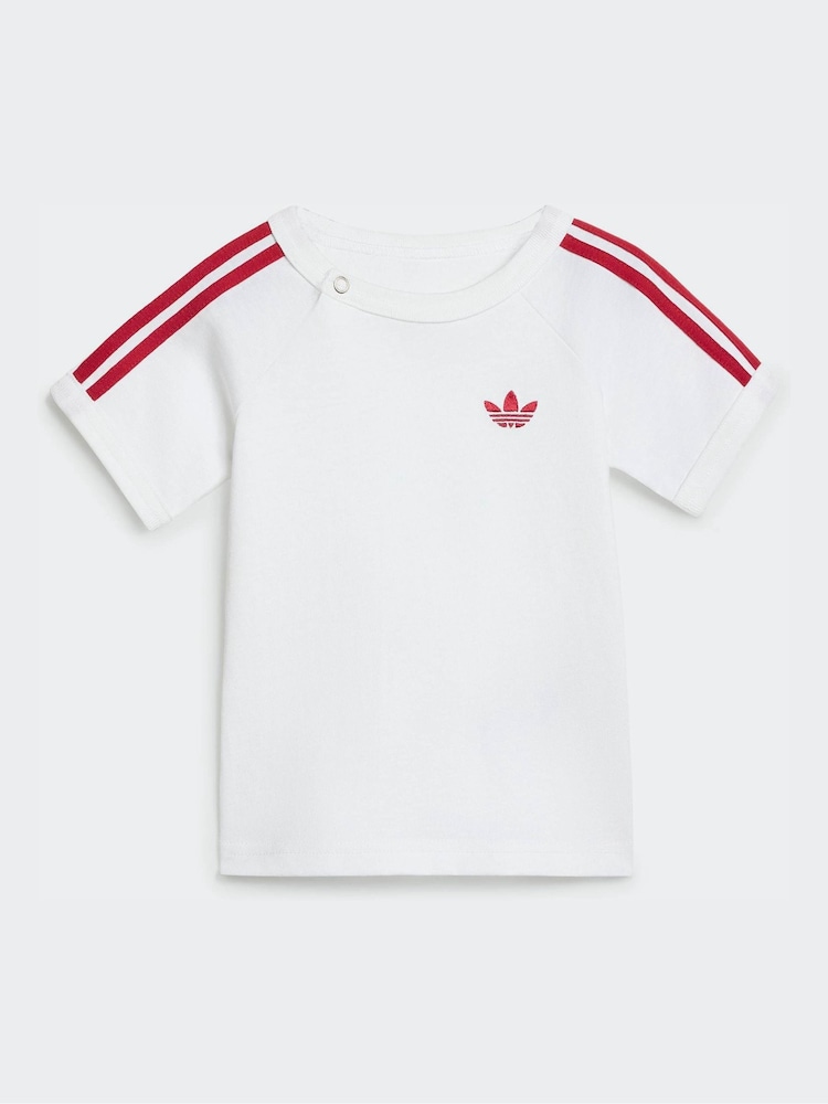 Branco - Conjunto adidas originals 3 STRIPE STS Top e Short - Imagem 2 de 7