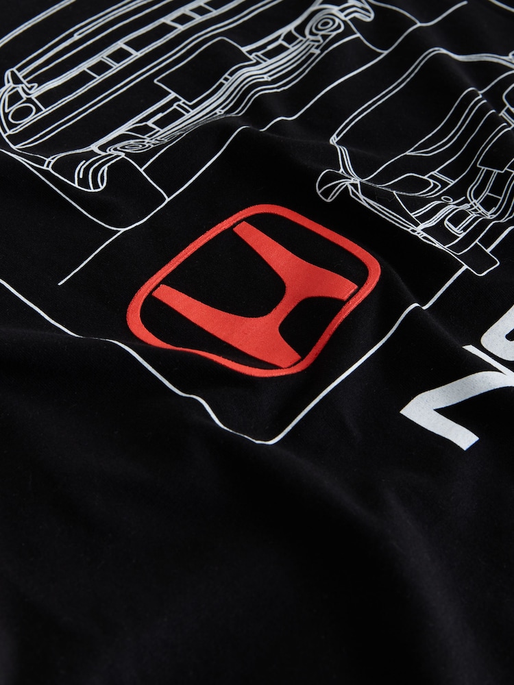 Black Honda - „Hot Hatch“ automobilio marškinėliai su grafika - 9 paveikslėlis iš 9
