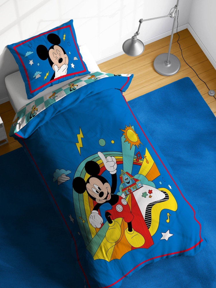 Jay Franco Blue Dinsey Mickey Mouse Single Duvet Set - Image 1 of 6 Jay Franco Blue Dinsey Mickey Mouse Single Duvet Set - Image 1 of 6