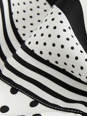 White/Black Polka Dot Off the Shoulder Satin Top - Image 6 of 7