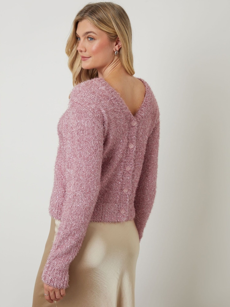 Another Sunday Pink 2-in-1 Sparkle Reversible Cardigan & Jumper - Image 7 of 7 Another Sunday Pink 2-in-1 Sparkle Reversible Cardigan & Jumper - Image 7 of 7