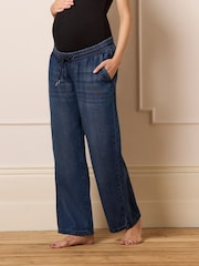 Τζιν Ρούχα εγκυμοσύνης Seraphine Indigo Premium Lyocell με κορδόνι κάτω από την κοιλιά - Εικόνα 1 από 5