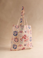 Cath Kidston Ecru Crest Print Tote Bag - Image 1 of 3