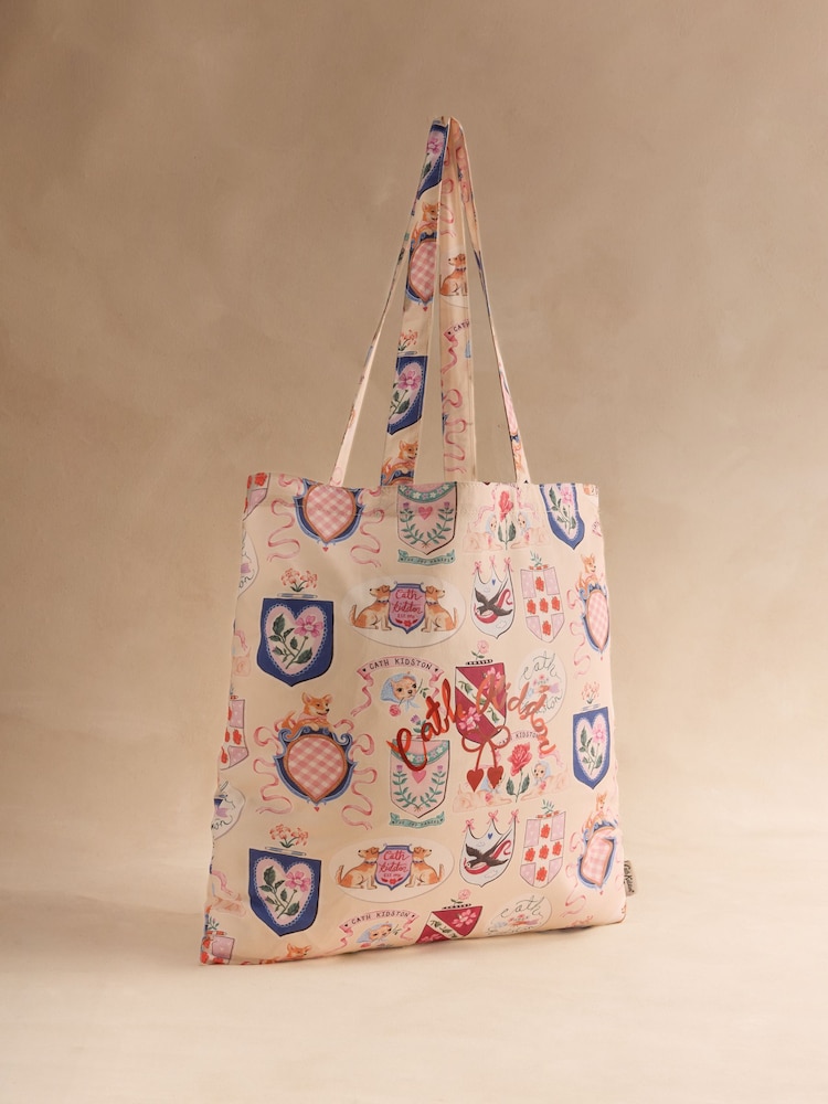 Cath Kidston Ecru Crest Print Tote Bag - Image 1 of 3