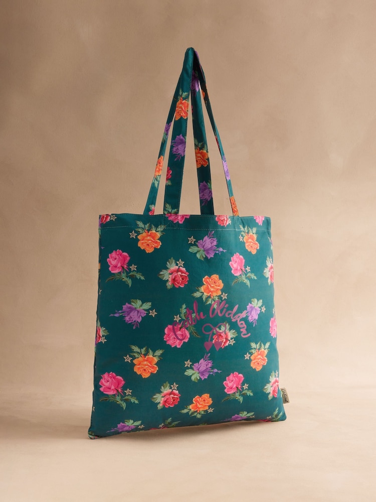 Cath Kidston Green Rose Print Tote Bag - Image 1 of 3