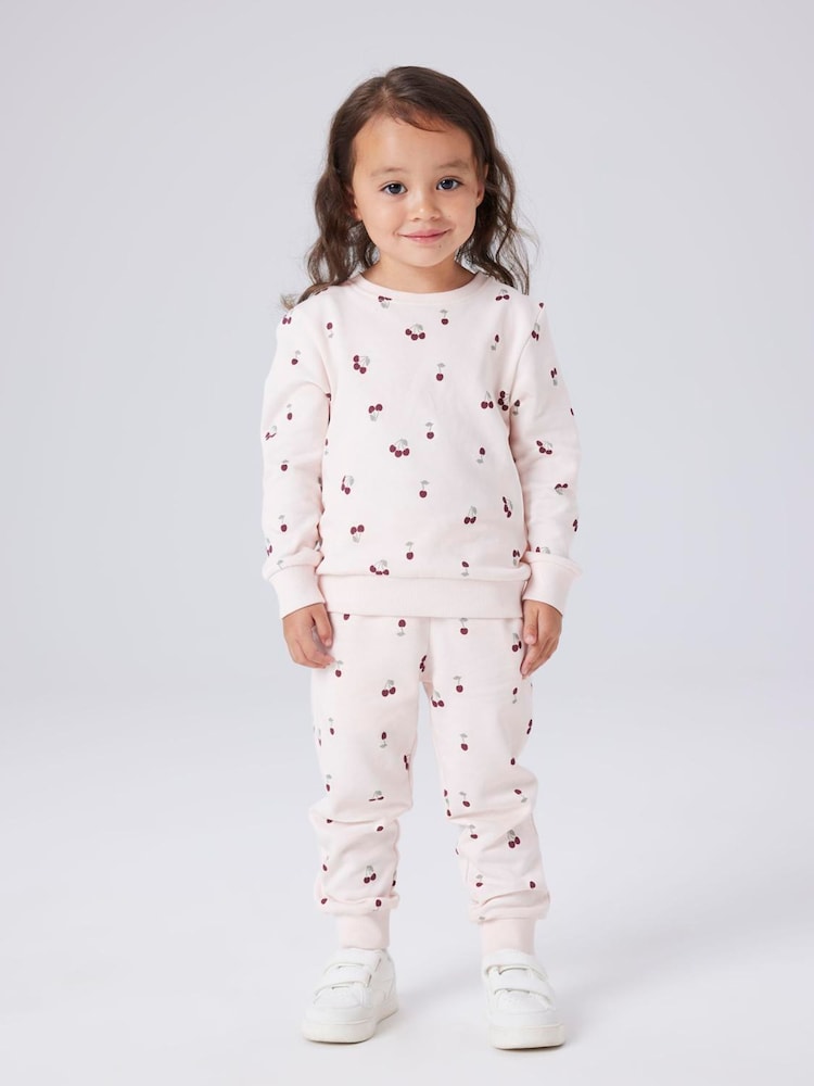 Name It Pink Cherry Print Joggers - Image 2 of 4 Name It Pink Cherry Print Joggers - Image 2 of 4
