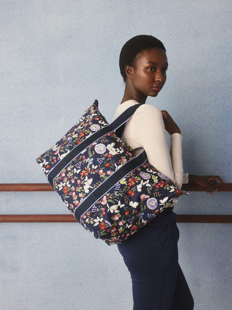 Cath Kidston Navy Butterfly Bloom Overnight Weekender Bag - Image 1 of 6 Cath Kidston Navy Butterfly Bloom Overnight Weekender Bag - Image 1 of 6