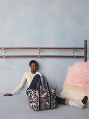 Cath Kidston Navy Butterfly Bloom Overnight Weekender Bag - Image 2 of 6