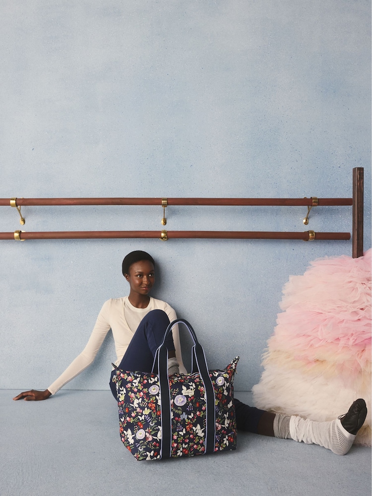 Cath Kidston Navy Butterfly Bloom Overnight Weekender Bag - Image 2 of 6 Cath Kidston Navy Butterfly Bloom Overnight Weekender Bag - Image 2 of 6