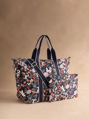 Cath Kidston Navy Butterfly Bloom Overnight Weekender Bag - Image 3 of 6