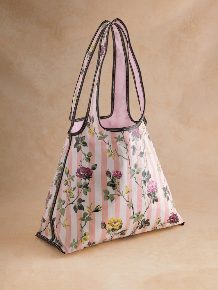 Cath Kidston Pink Stripe Climbing Rose Marylebone Shopper Bag - Image 1 of 4 Cath Kidston Pink Stripe Climbing Rose Marylebone Shopper Bag - Image 1 of 4
