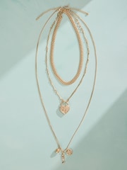 Gold Tone Tabitha Simmons x Next Layered Charm Necklace - Image 5 of 9