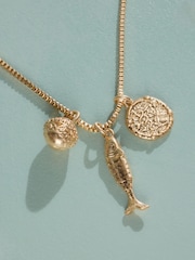 Gold Tone Tabitha Simmons x Next Layered Charm Necklace - Image 7 of 9