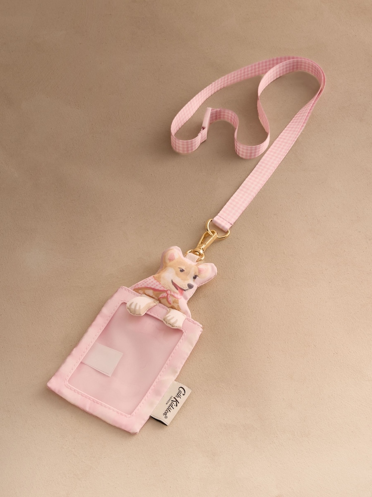 Cath Kidston Pink Corgi Clip On ID Holder Bag - Image 1 of 3 Cath Kidston Pink Corgi Clip On ID Holder Bag - Image 1 of 3