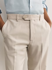 בז' - גזרה רגילה - Stretch Smart Twill Trousers - תמונה 4 מתוך 9
