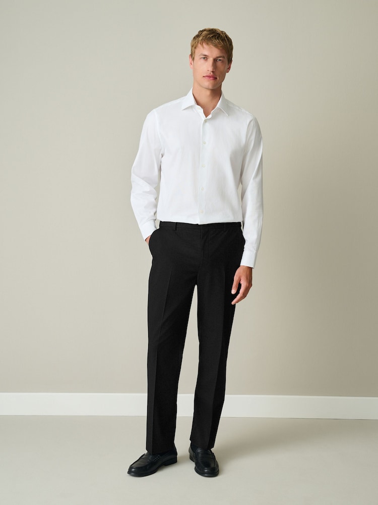 Black Regular Fit Elasticated Waist Motionflex Stretch Smart Trousers - Image 2 of 9 Black Regular Fit Elasticated Waist Motionflex Stretch Smart Trousers - Image 2 of 9
