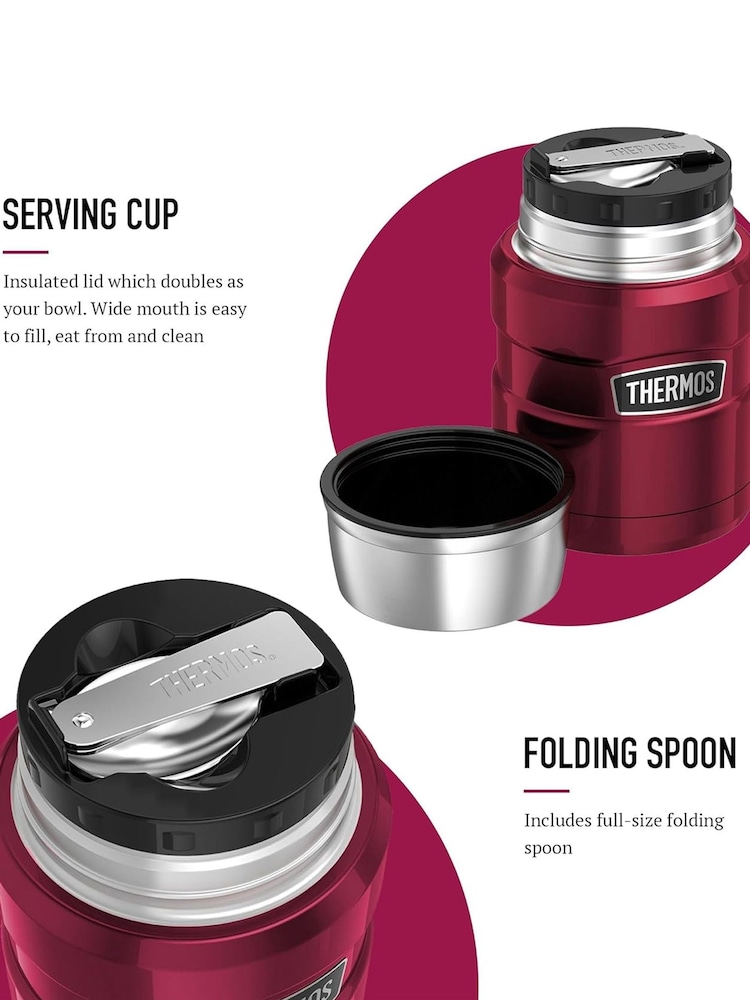 Thermos Raspberry Stainless King Food Flask 470ml - Image 4 of 4