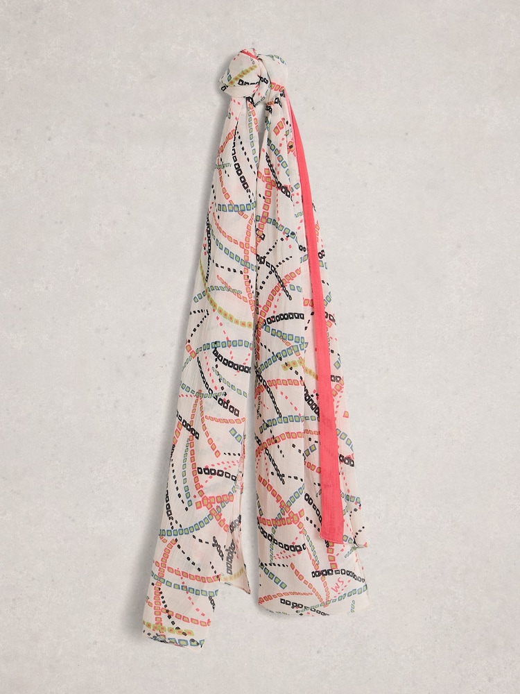 White Stuff White Callie Printed Scarf - Image 1 of 3 White Stuff White Callie Printed Scarf - Image 1 of 3