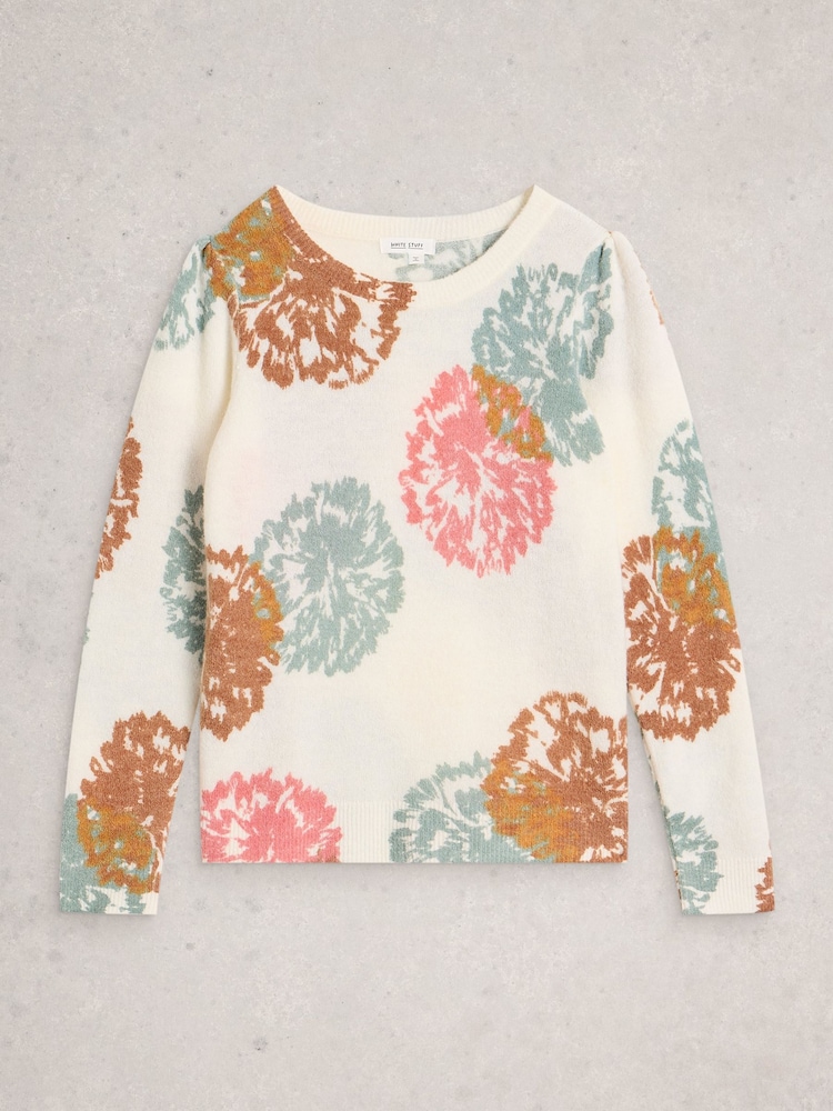 White Stuff White Jodie Print Jumper - Image 7 of 7