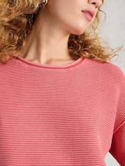 White Stuff Pink Gigi Washed Jumper - Image 4 of 6