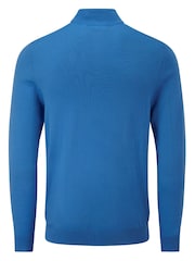 Azul brillante - Suéter de mezcla de merino con media cremallera Miles de Skopes - Imagen 6 de 6