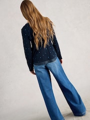 White Stuff Blue Weaver Long Sleeve Notch T-Shirt - Image 3 of 6