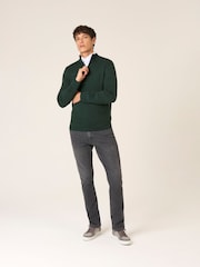 Verde - Suéter de mezcla de merino con media cremallera Miles de Skopes - Imagen 1 de 6