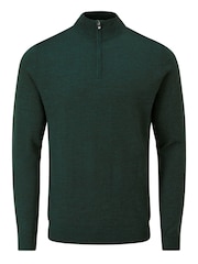 Verde - Suéter de mezcla de merino con media cremallera Miles de Skopes - Imagen 5 de 6