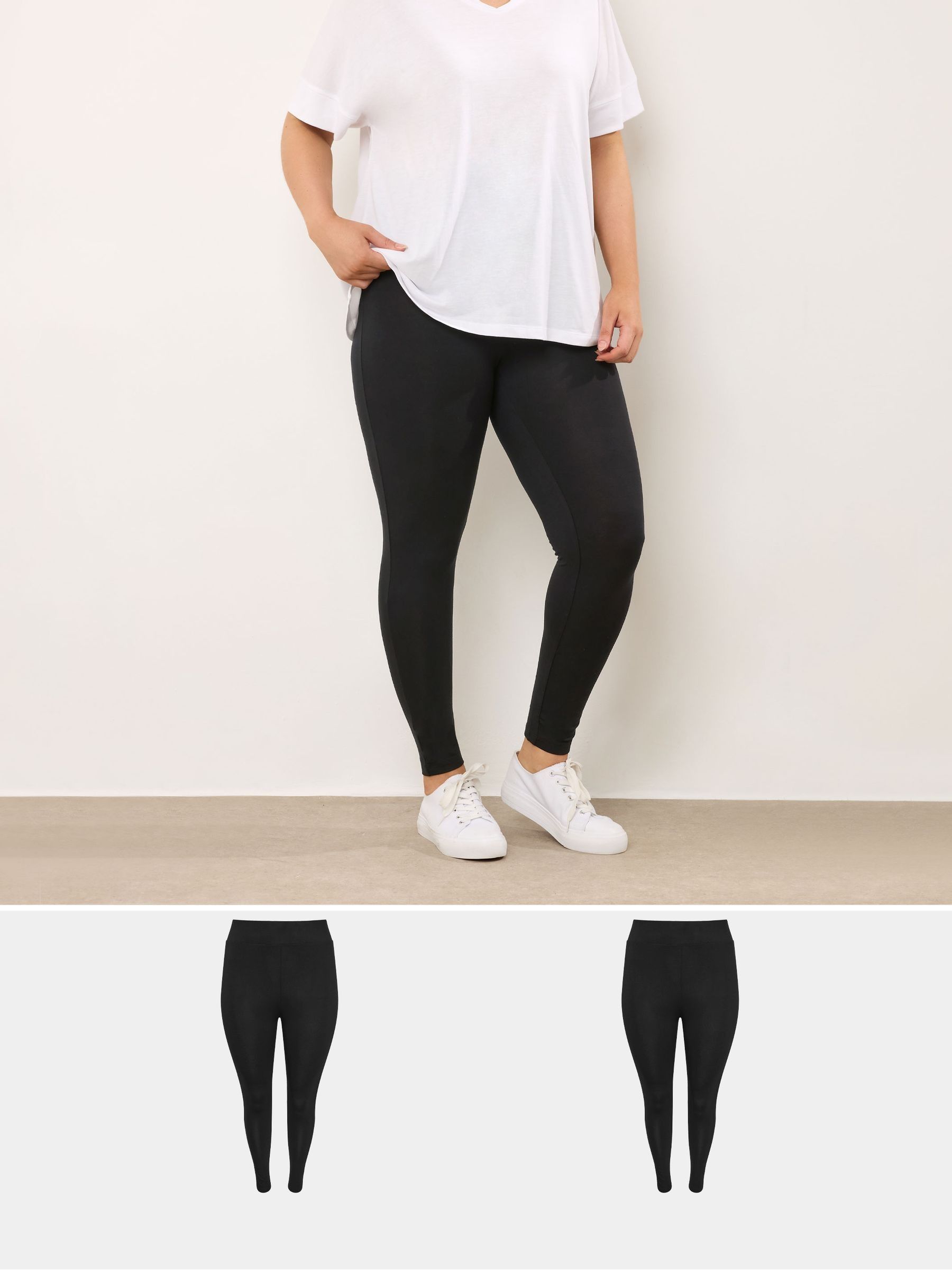 Evans Women's Black Stretch Leggings 2 Pack - Image 1