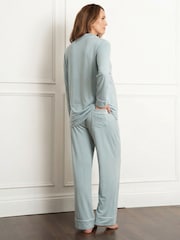 Seraphine Light Blue Soft Classic Maternity & Nursing Pyjamas Set - Image 2 of 2