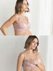 Seraphine Blush Pink Lace Maternity and Nursing Bra - Image 1 of 5