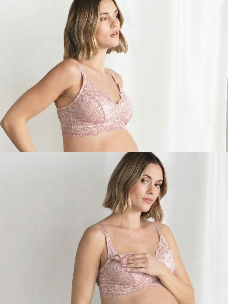 Seraphine Blush Pink Lace Maternity and Nursing Bra - Image 1 of 5