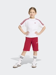 Balts - adidas Originals 3 svītrainā topiņa un šortu komplekts - Attēls 4 no 8