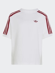 Balts - adidas Originals 3 svītrainā topiņa un šortu komplekts - Attēls 7 no 8