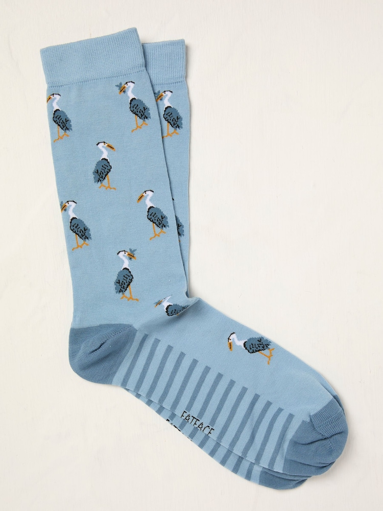 FatFace Light Blue Heron Socks - Image 1 of 2