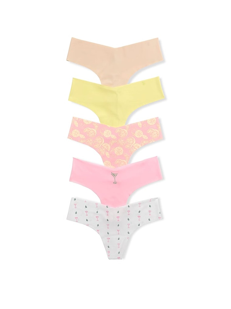 Victoria's Secret Nude/Yellow/Pink Thong Knickers 5 Pack Knickers - Image 1 of 1