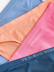 Victoria's Secret Orange/Pink/Blue Bikini 4 Pack Logo Knickers - Image 7 of 7