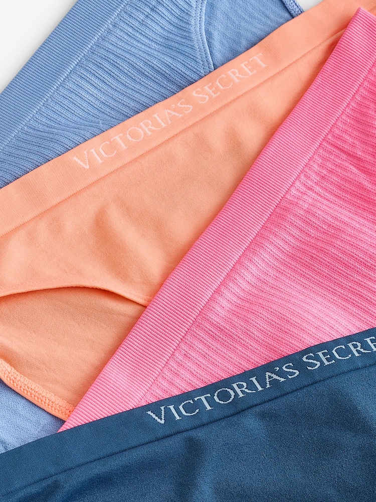 Victoria's Secret Orange/Pink/Blue Bikini 4 Pack Logo Knickers - Image 7 of 7