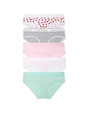 Victoria's Secret Grey/Pink/Green Hipster Knickers 5 Pack - Image 1 of 1