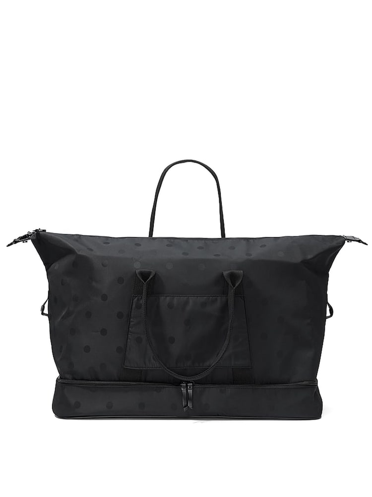 Victoria's Secret Pink Black Polka Dot Weekender Duffle Bag - Image 4 of 4 Victoria's Secret Pink Black Polka Dot Weekender Duffle Bag - Image 4 of 4
