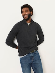 FatFace Rye Charcoal Grey Half Neck Knitted Jumper - Image 1 of 6
