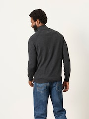 FatFace Rye Charcoal Grey Half Neck Knitted Jumper - Image 2 of 6