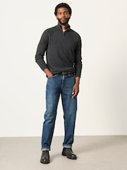 FatFace Rye Charcoal Grey Half Neck Knitted Jumper - Image 4 of 6