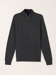 FatFace Rye Charcoal Grey Half Neck Knitted Jumper - Image 6 of 6