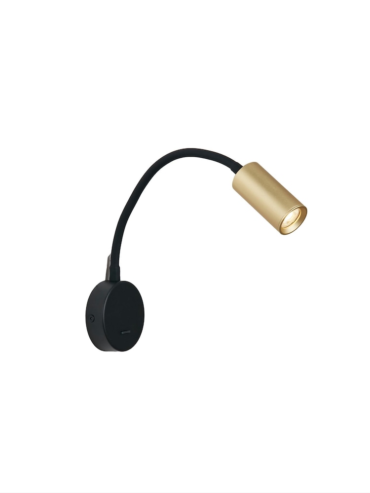 Searchlight Gold and Black Saria Mini Flexi Reading Light GU10 - Image 2 of 4 Searchlight Gold and Black Saria Mini Flexi Reading Light GU10 - Image 2 of 4