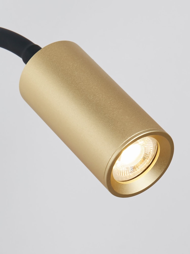 Searchlight Gold and Black Saria Mini Flexi Reading Light GU10 - Image 4 of 4 Searchlight Gold and Black Saria Mini Flexi Reading Light GU10 - Image 4 of 4