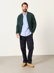 Dunkelgrün - FatFace Knitted Zip Front Bomber Jacket - Bild 4 von 6