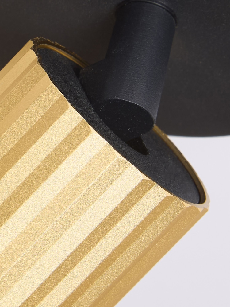 Searchlight Black and Gold Nanna Fluted Spotlight GU10 - Image 4 of 4 Searchlight Black and Gold Nanna Fluted Spotlight GU10 - Image 4 of 4